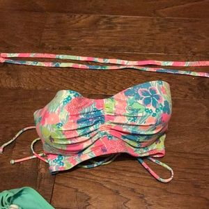 Bright floral swim top